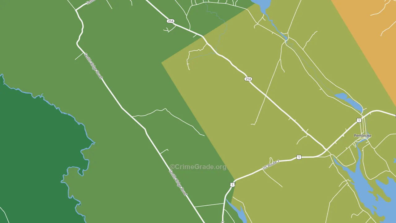 Lower Dennysville, ME Map of Vehicle Theft Rates