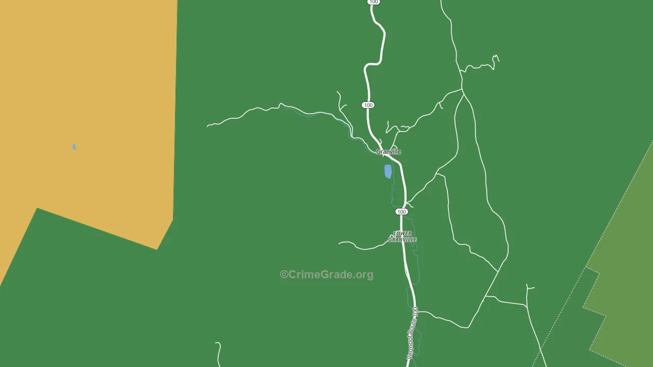 Lower Granville, VT Map of Vehicle Theft Rates