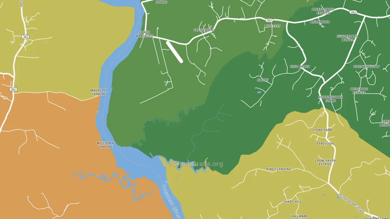 Lower Marlboro, MD Map of Vehicle Theft Rates