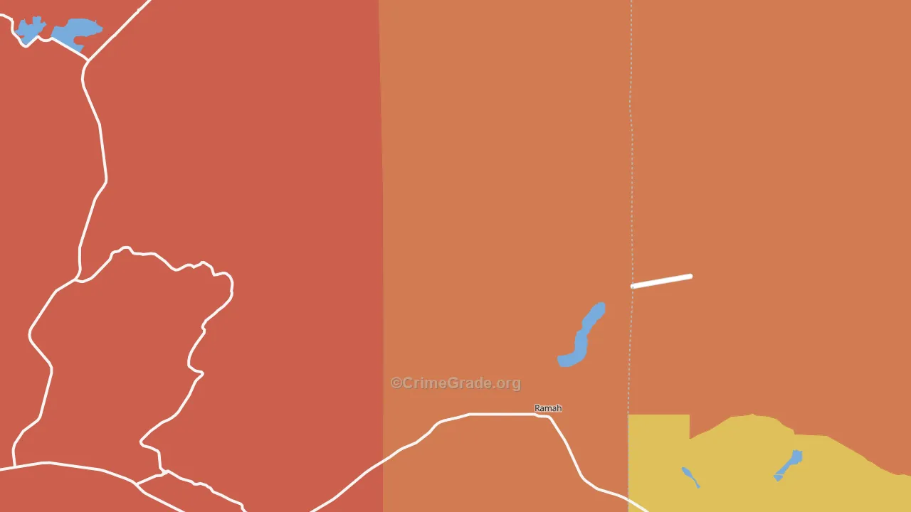 Lower Nutria, NM Map of Vehicle Theft Rates