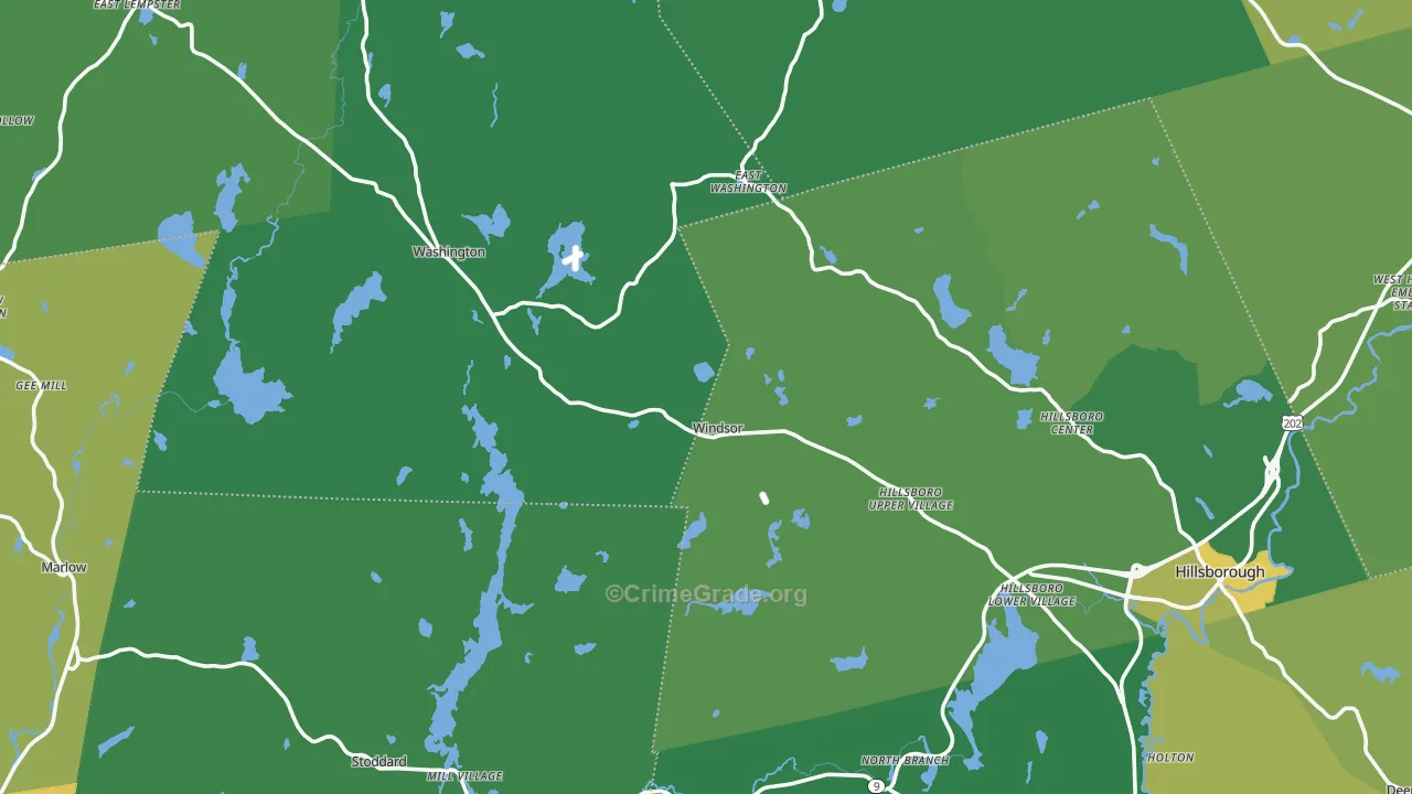 Lower Village, NH Map of Vehicle Theft Rates