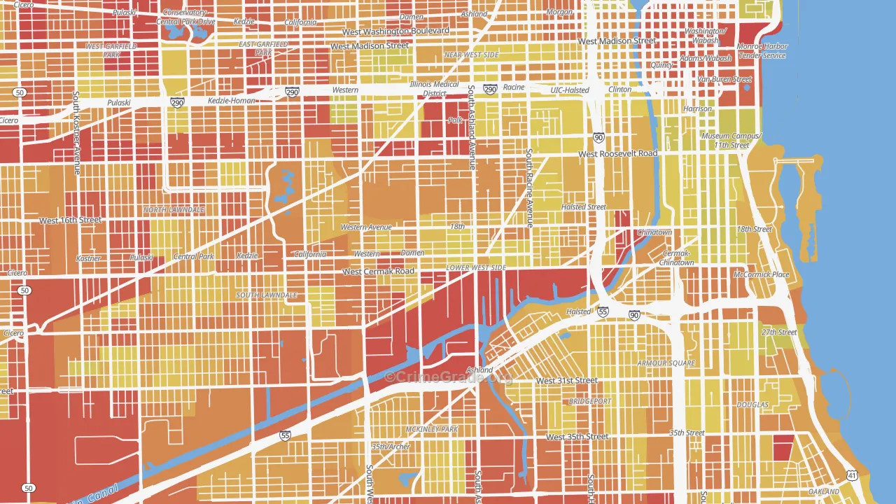 Lower West Side, Chicago, IL Map of Vehicle Theft Rates
