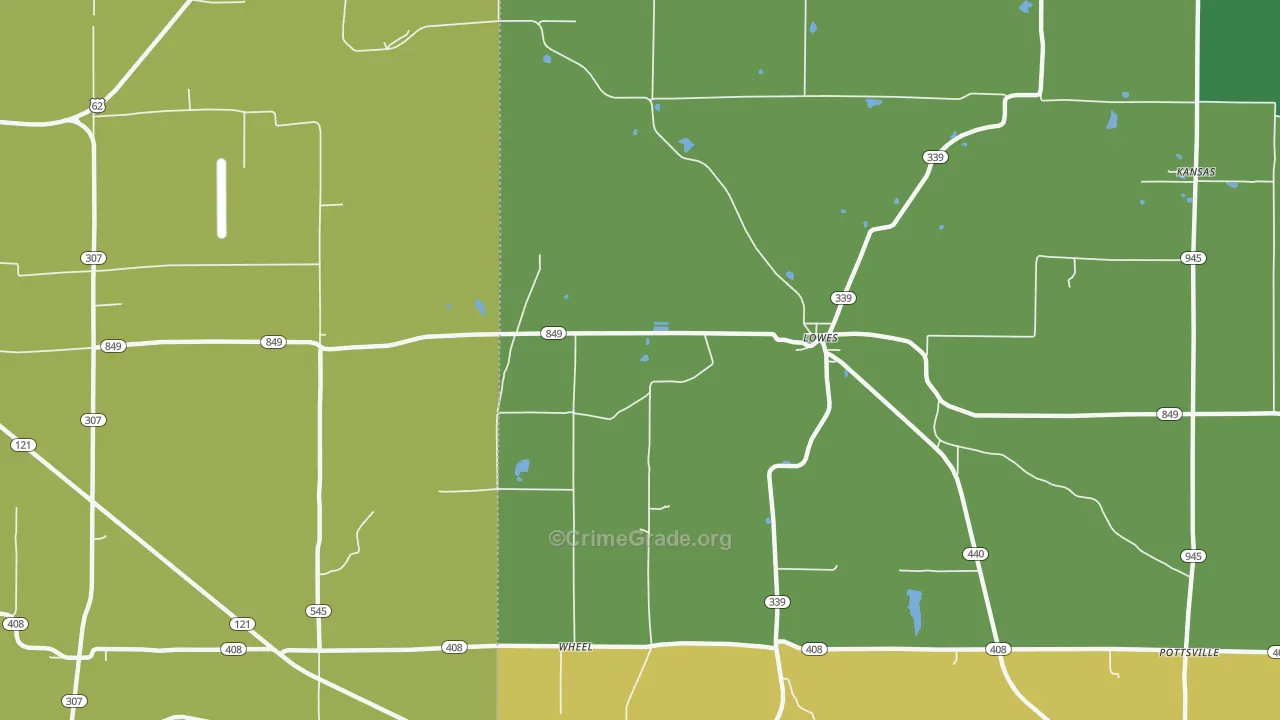 Lowes, KY Map of Vehicle Theft Rates