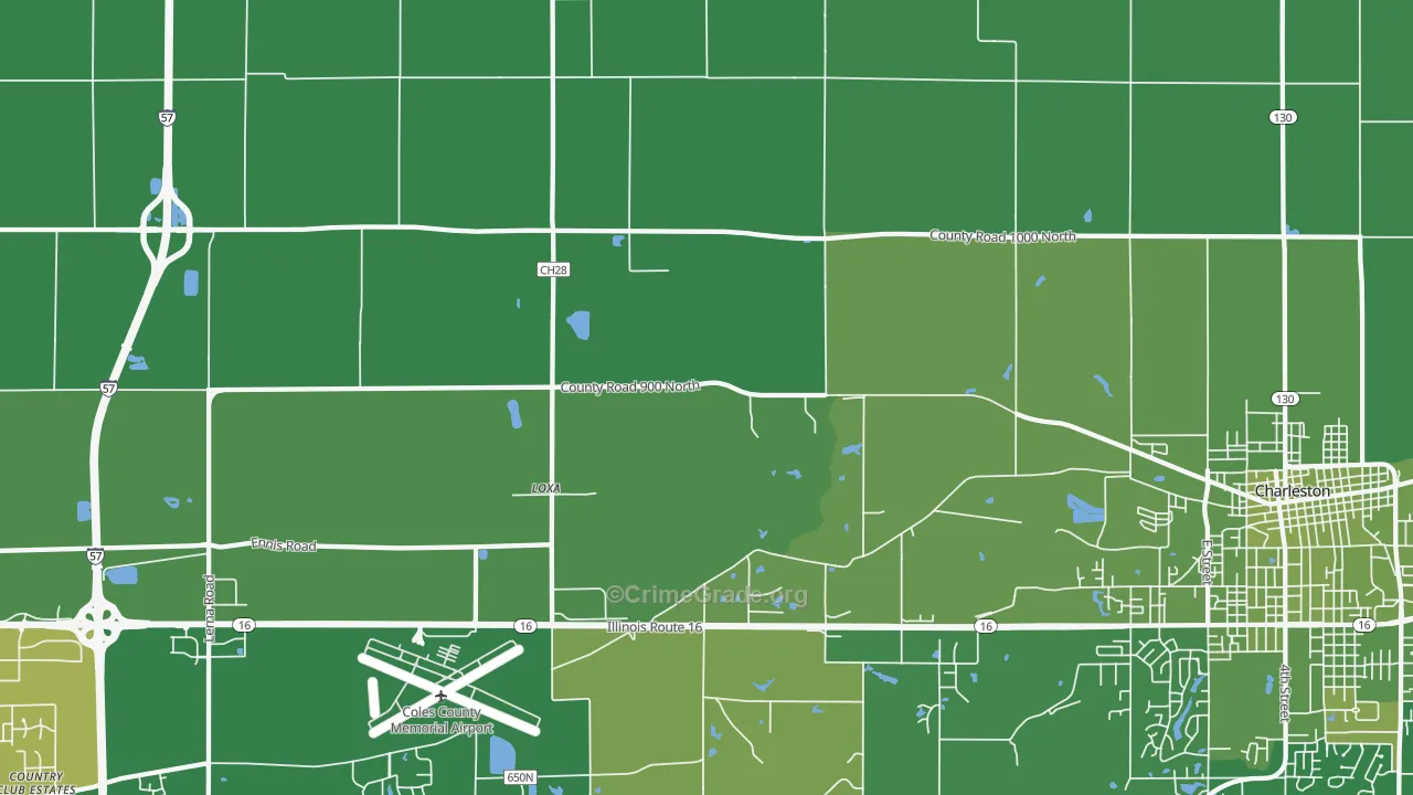 Loxa, IL Map of Vehicle Theft Rates