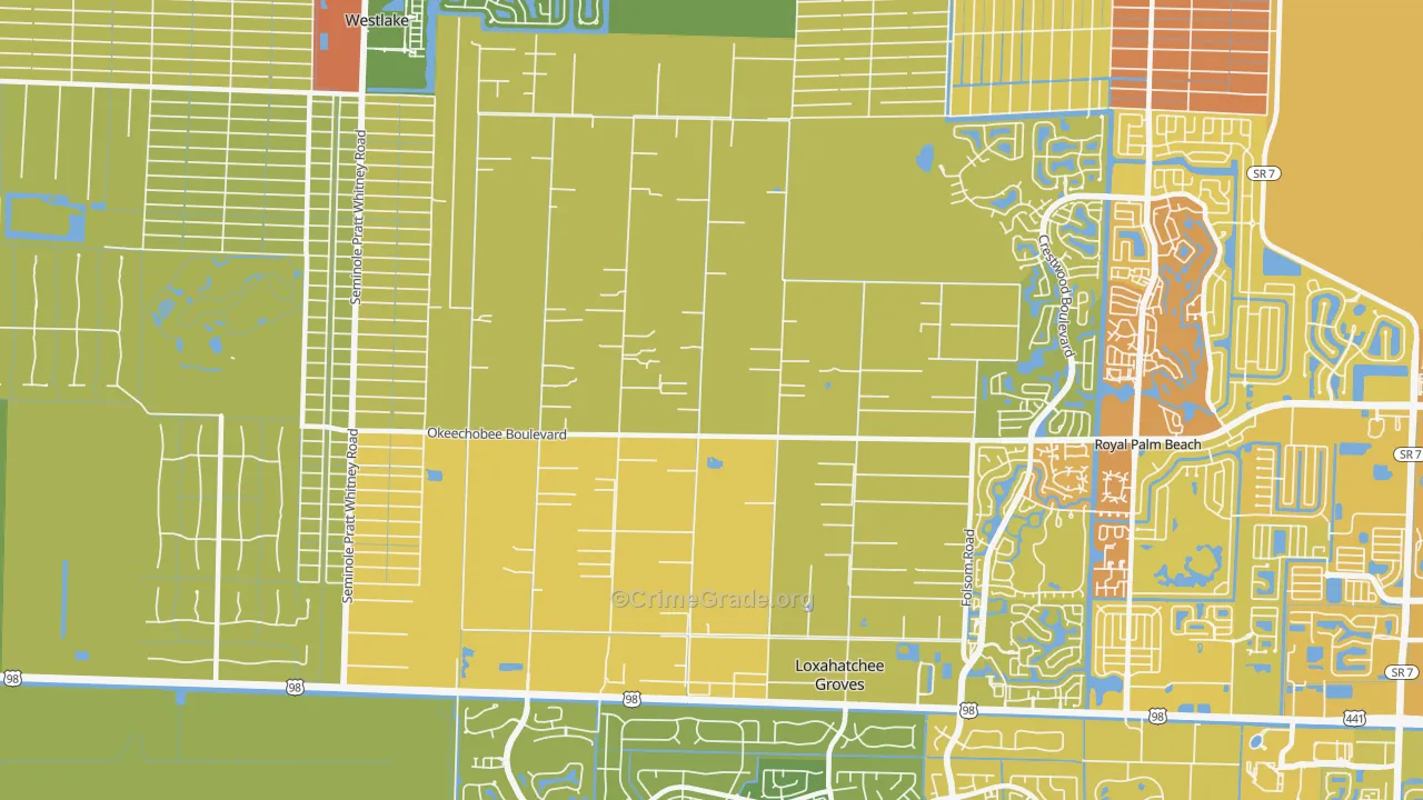 Loxahatchee Groves, FL Map of Vehicle Theft Rates