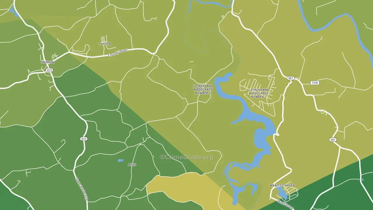 Loyalhanna Woodlands Number 2, PA Map of Vehicle Theft Rates