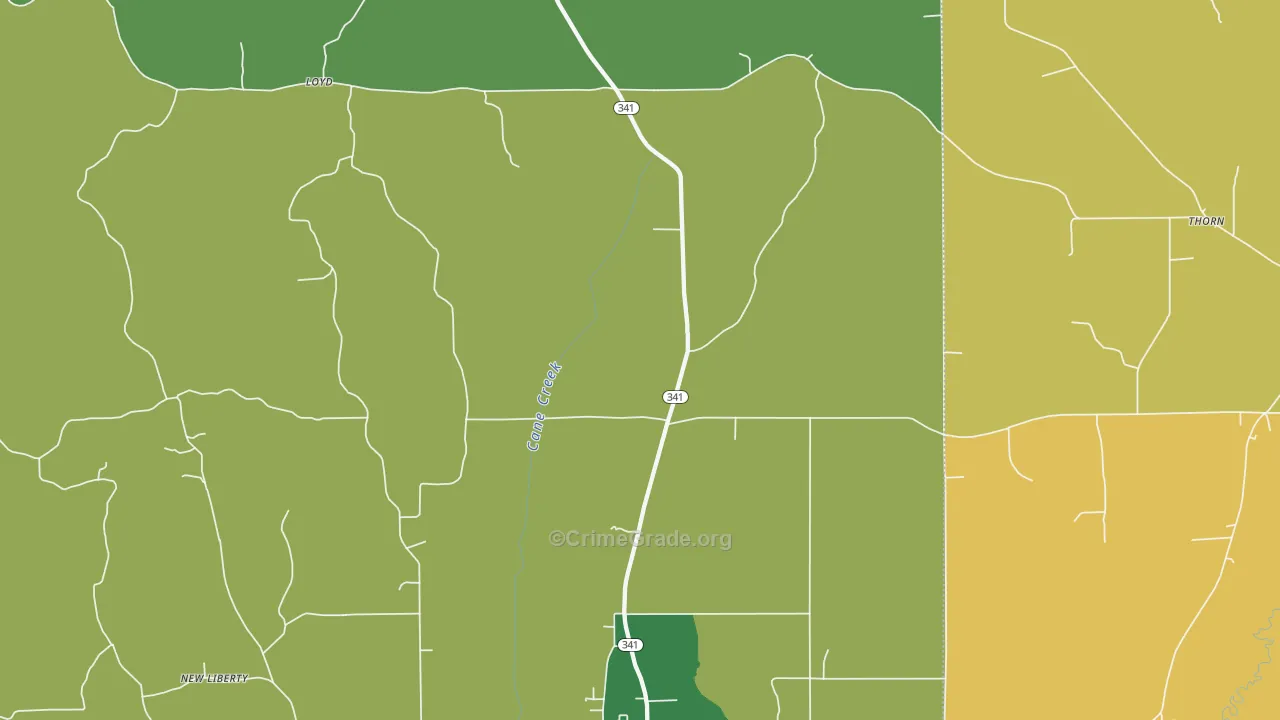 Loyd, MS Map of Vehicle Theft Rates