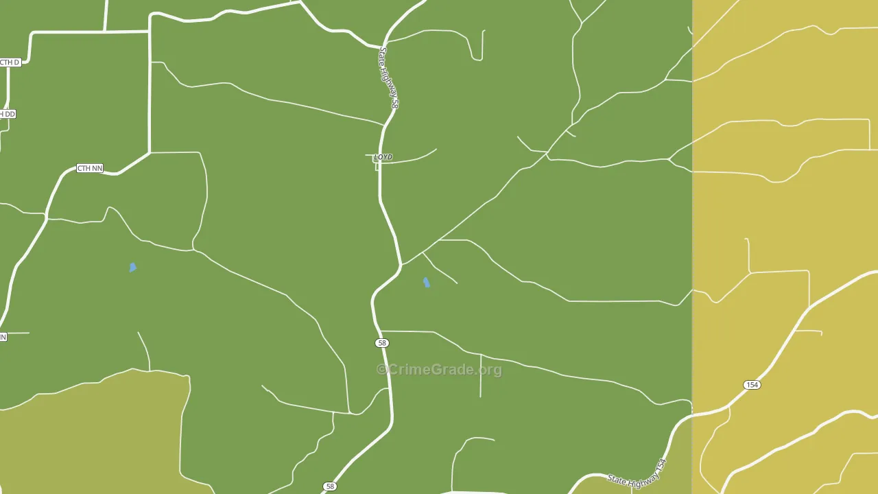 Loyd, WI Map of Vehicle Theft Rates
