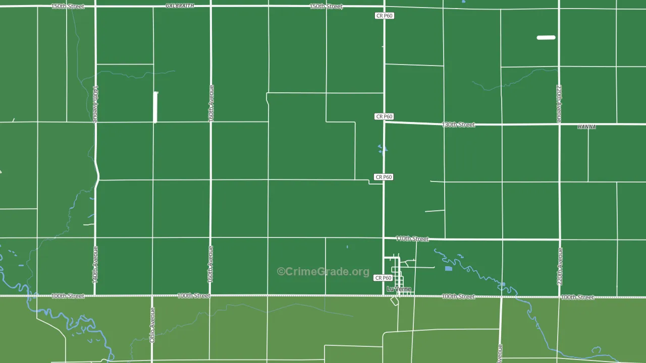 Lu Verne, IA Map of Vehicle Theft Rates