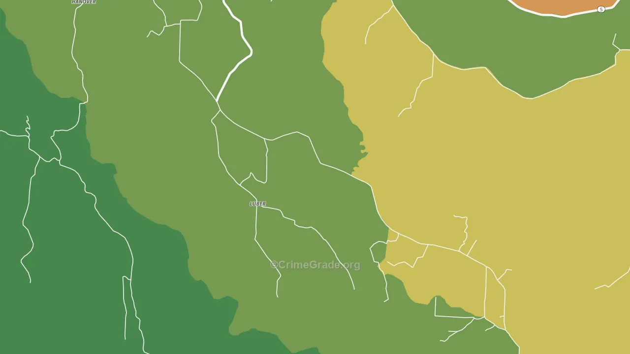 Luber, AR Map of Vehicle Theft Rates