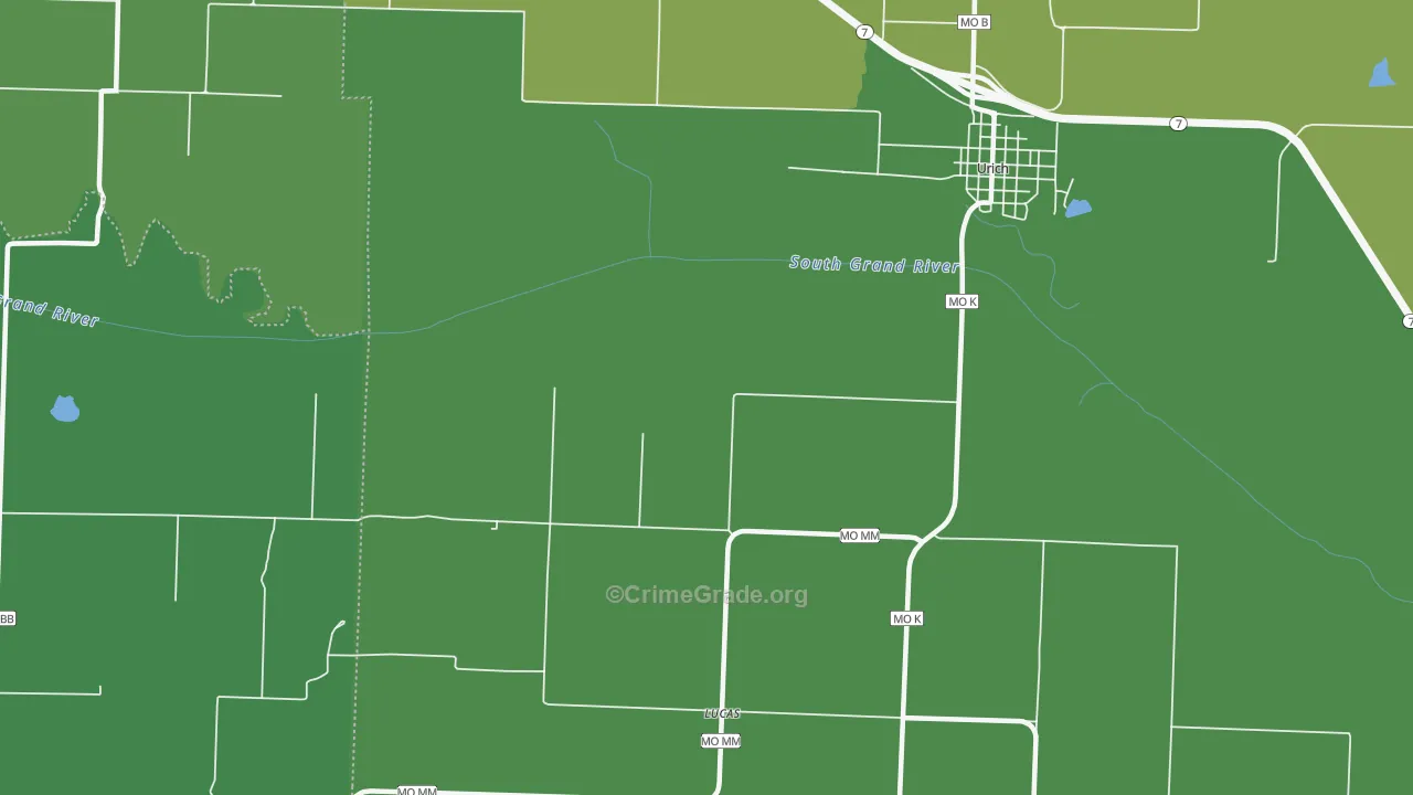 Lucas, MO Map of Vehicle Theft Rates