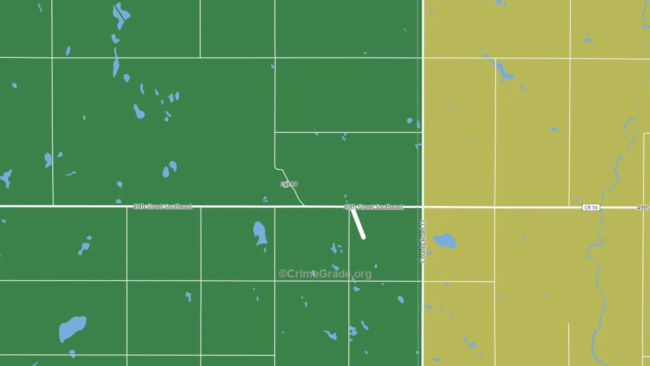 Lucca, ND Map of Vehicle Theft Rates
