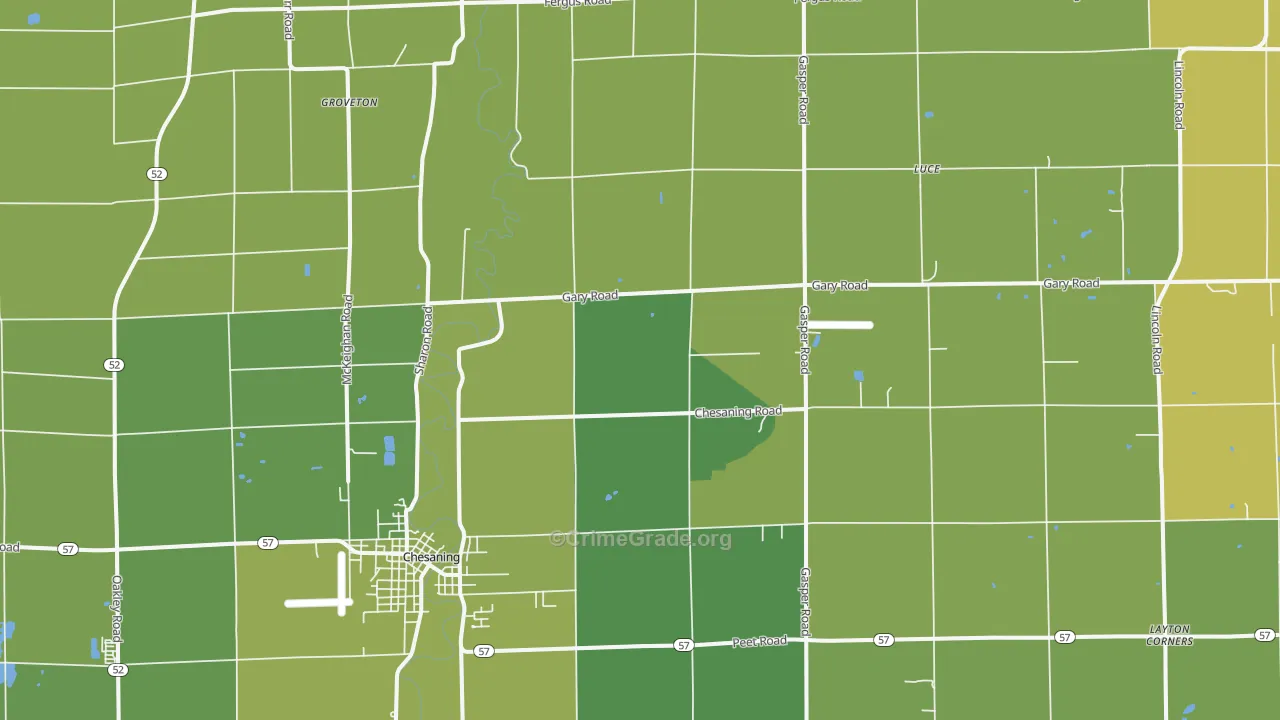 Luce, MI Map of Vehicle Theft Rates