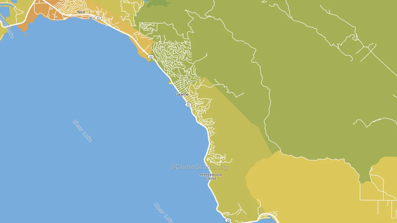 Lucerne, CA Map of Vehicle Theft Rates