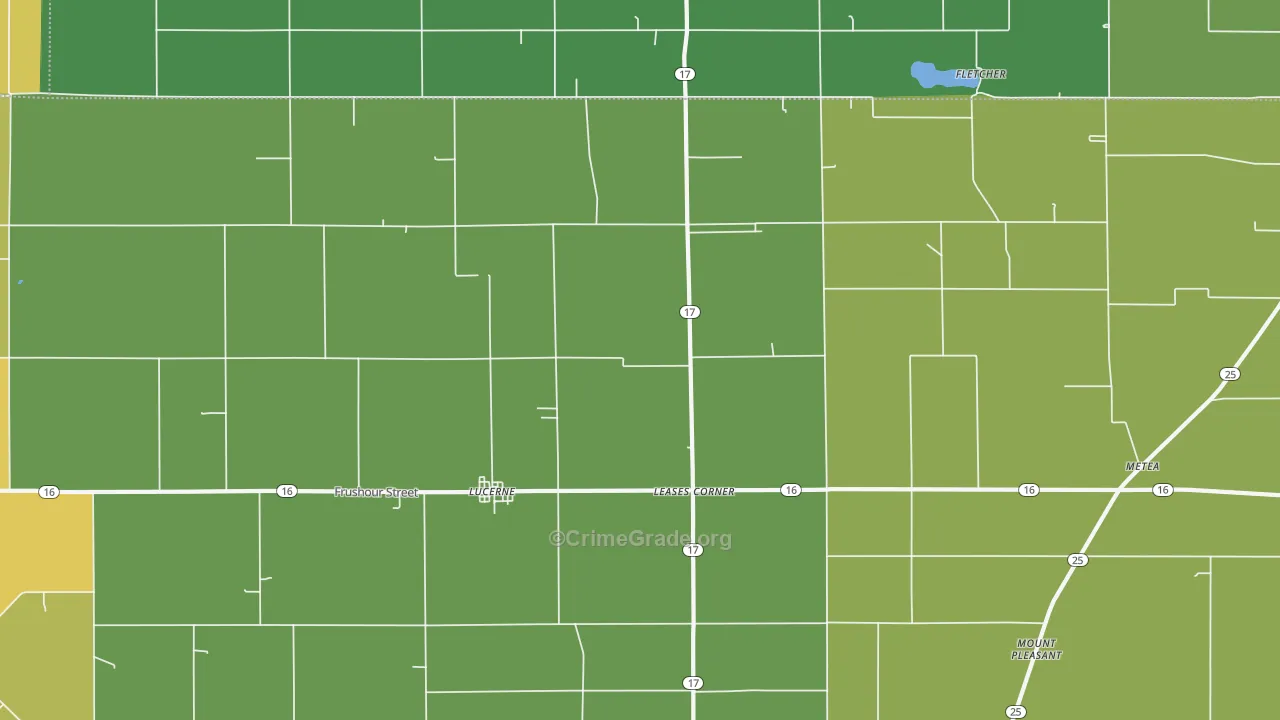 Lucerne, IN Map of Vehicle Theft Rates