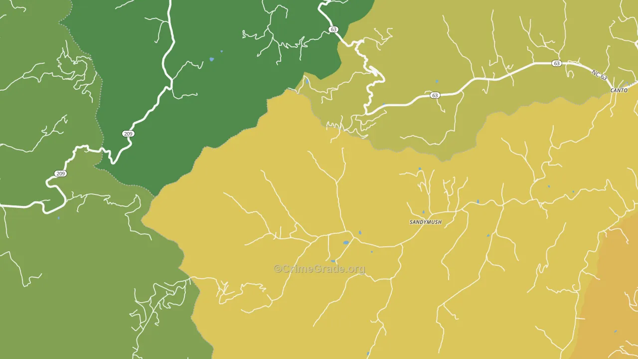 Luck, NC Map of Vehicle Theft Rates