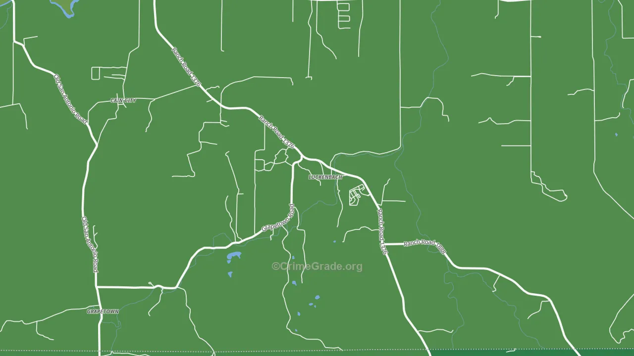Luckenbach, TX Map of Vehicle Theft Rates