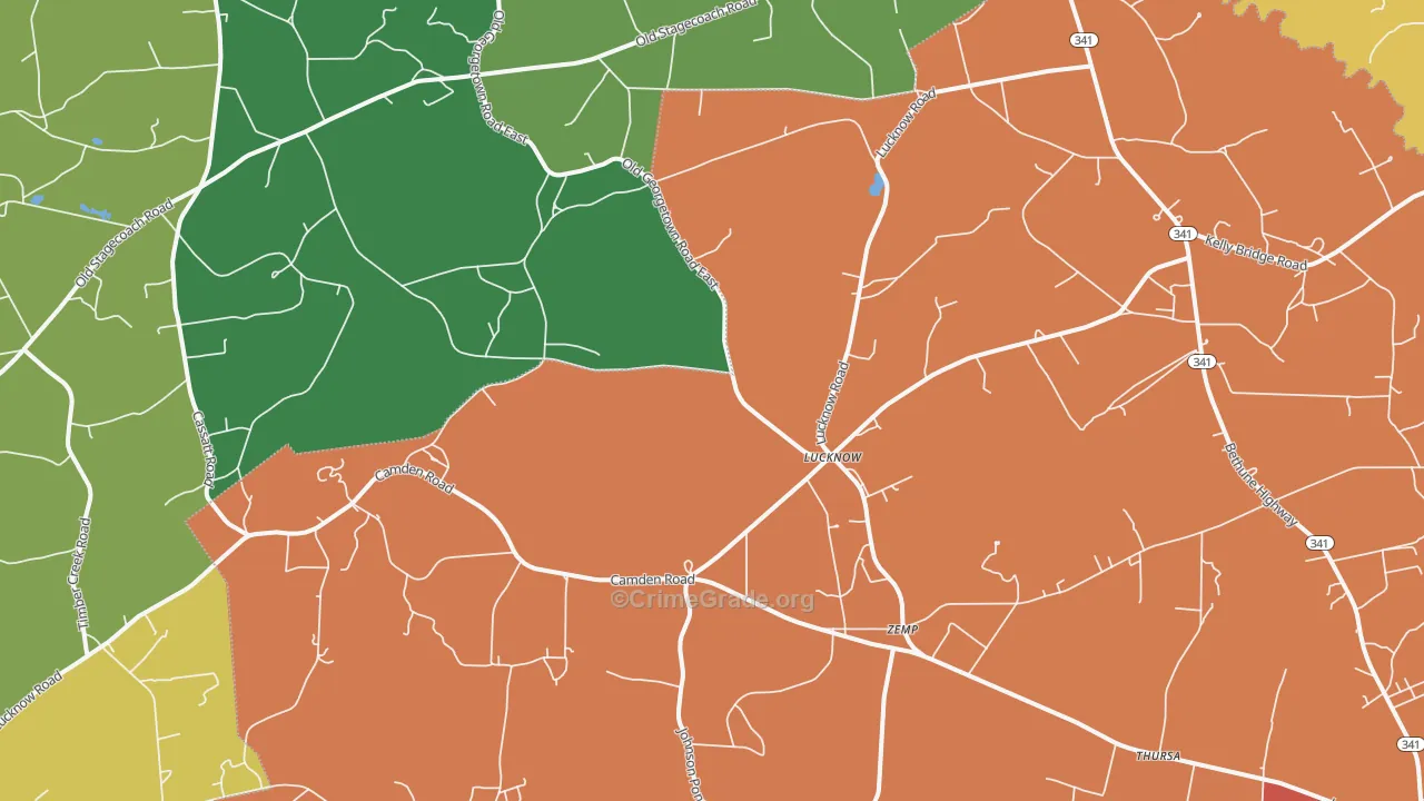 Lucknow, SC Map of Vehicle Theft Rates