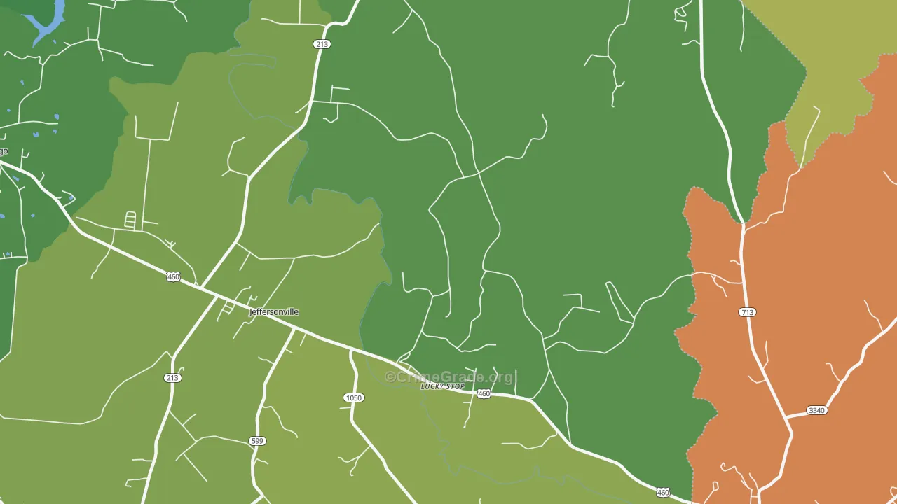 Lucky Stop, KY Map of Vehicle Theft Rates