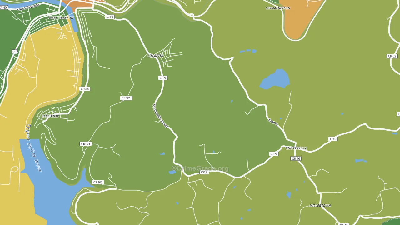Lucretia, WV Map of Vehicle Theft Rates