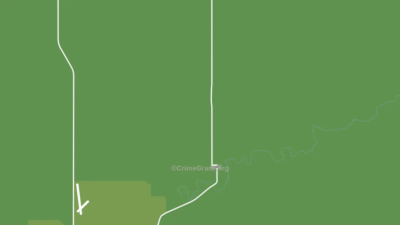 Ludell, KS Map of Vehicle Theft Rates