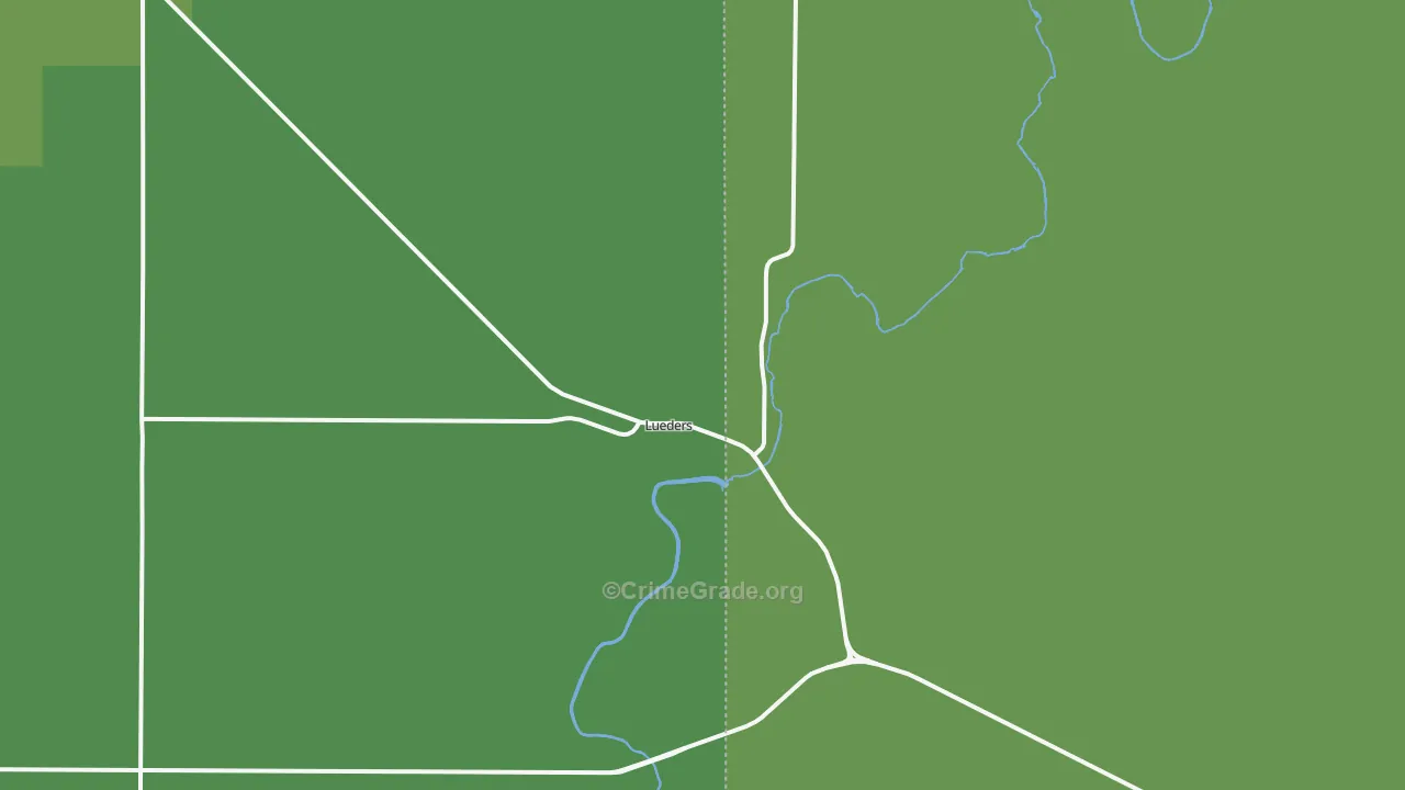 Lueders, TX Map of Vehicle Theft Rates