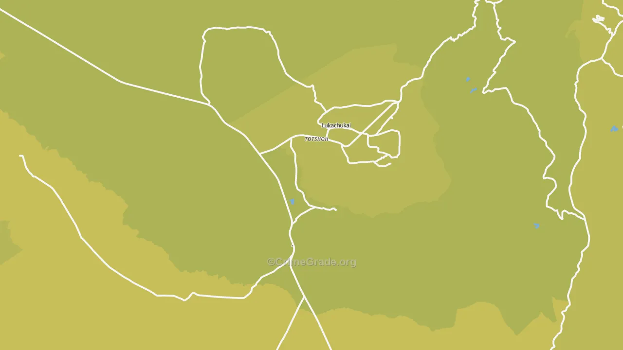 Lukachukai, AZ Map of Vehicle Theft Rates