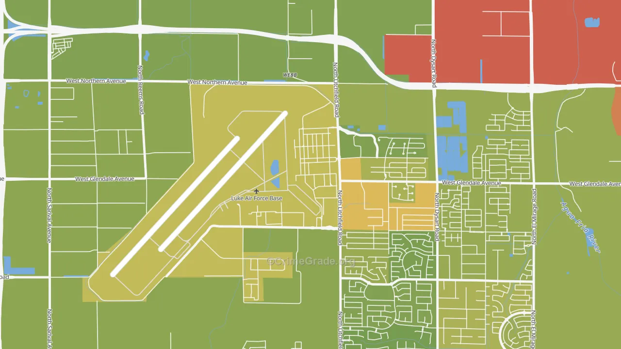 Luke Afb, AZ Map of Vehicle Theft Rates