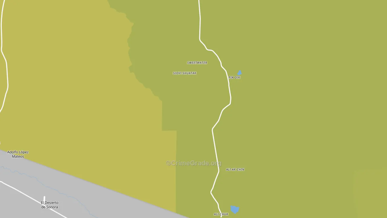Lukeville, AZ Map of Vehicle Theft Rates