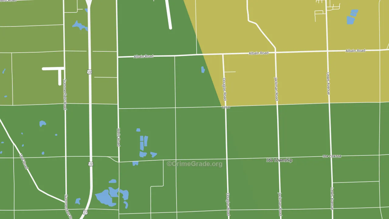 Lulu, MI Map of Vehicle Theft Rates