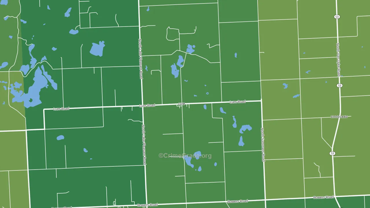 Lum, MI Map of Vehicle Theft Rates
