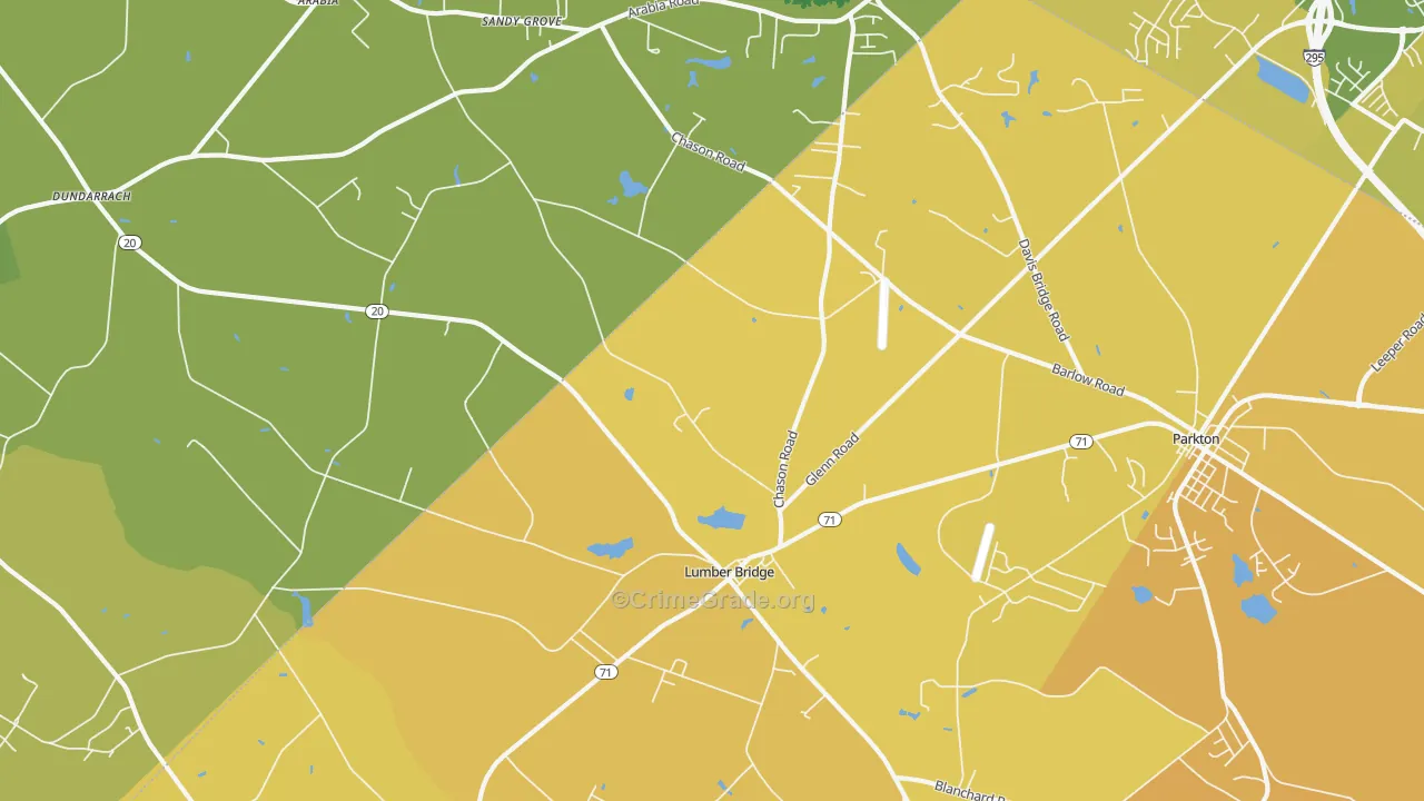Lumber Bridge, NC Map of Vehicle Theft Rates