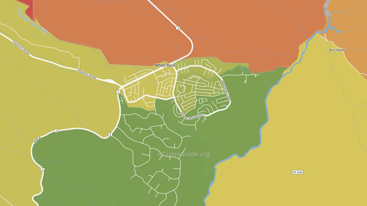 Lumberton, NM Map of Vehicle Theft Rates