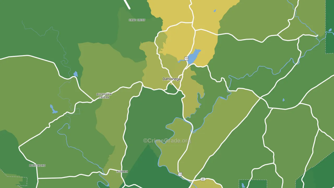 Lumpkin County, GA Map of Vehicle Theft Rates