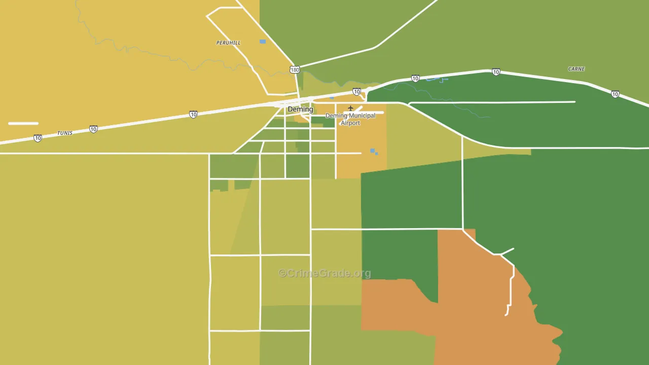 Luna County, NM Map of Vehicle Theft Rates