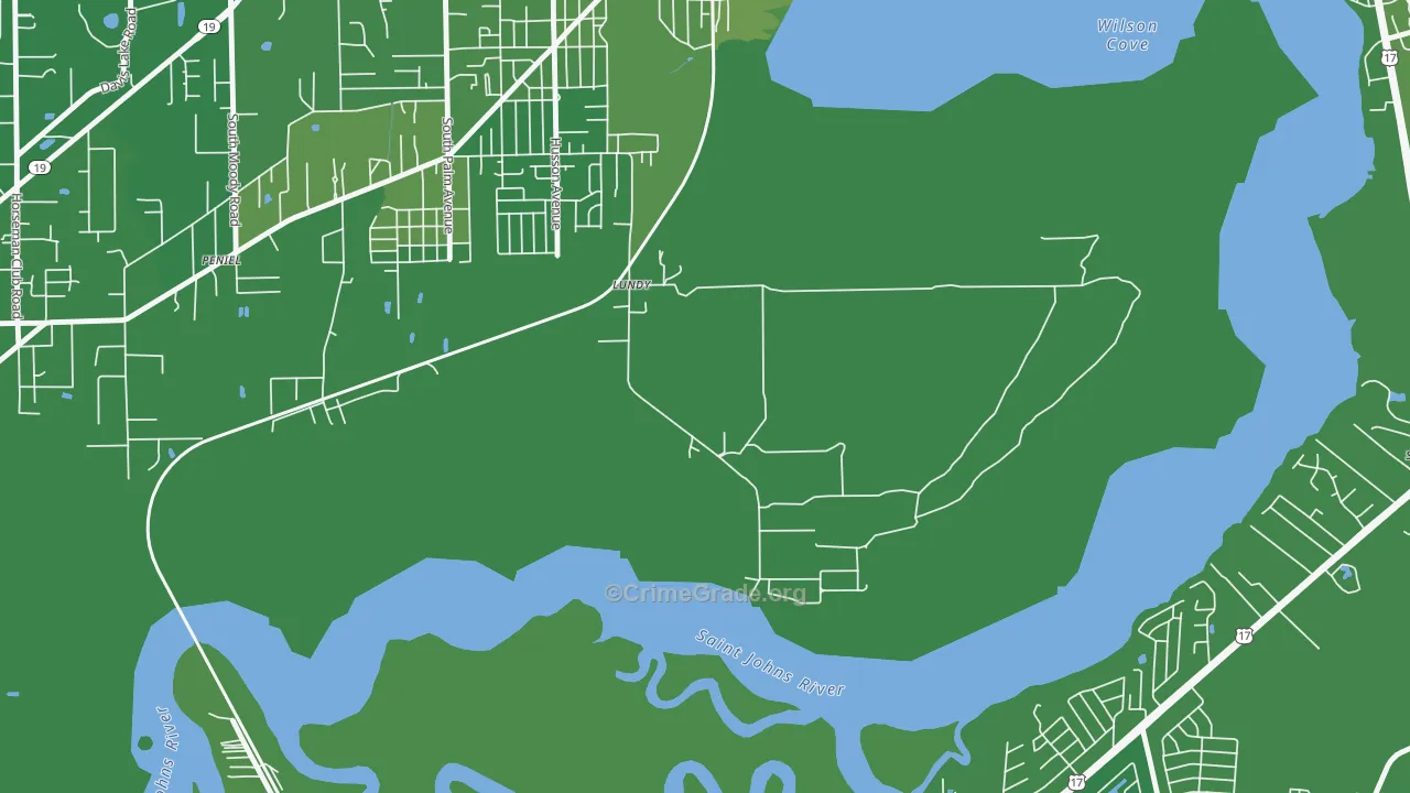 Lundy, FL Map of Vehicle Theft Rates