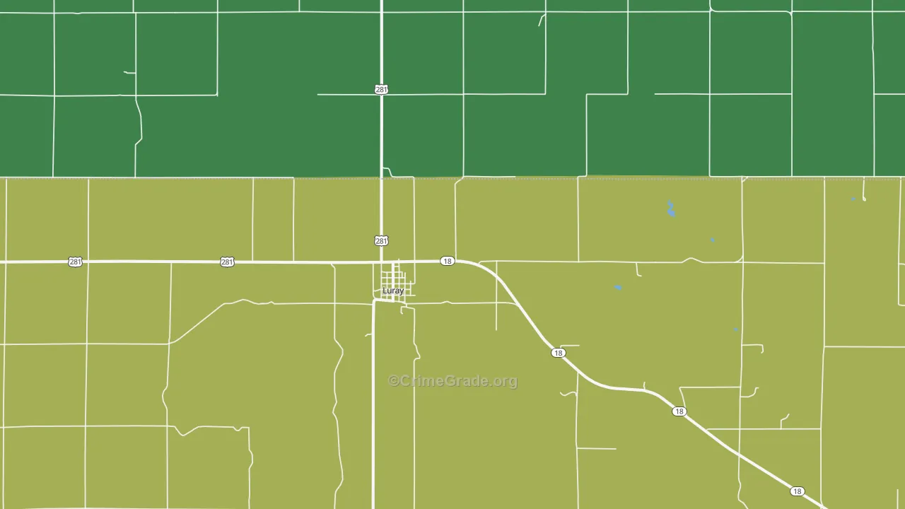 Luray, KS Map of Vehicle Theft Rates