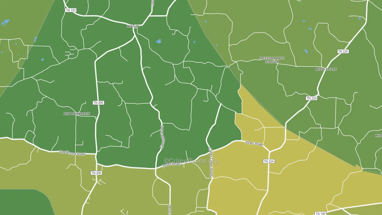 Luray, TN Map of Vehicle Theft Rates