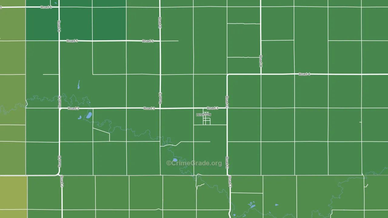 Lushton, NE Map of Vehicle Theft Rates