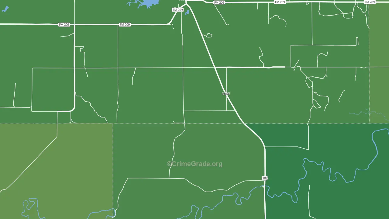 Lusk, TX Map of Vehicle Theft Rates