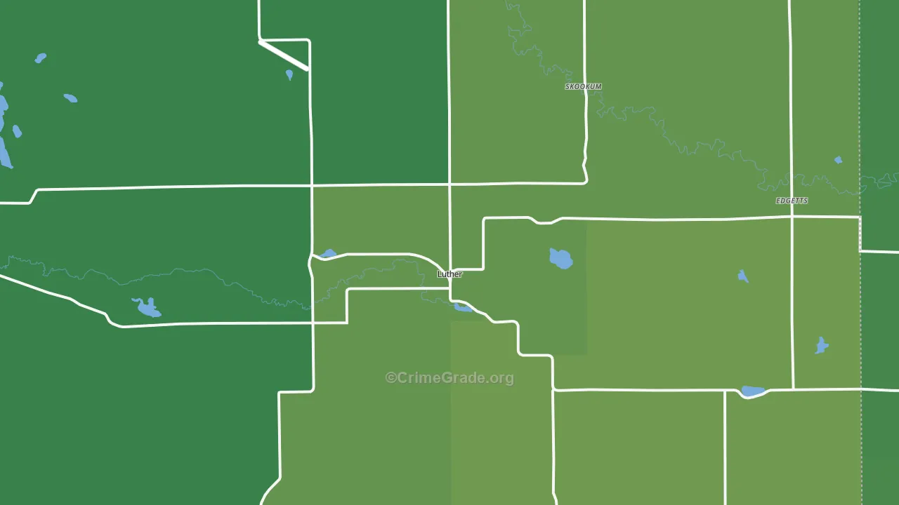 Luther, MI Map of Vehicle Theft Rates