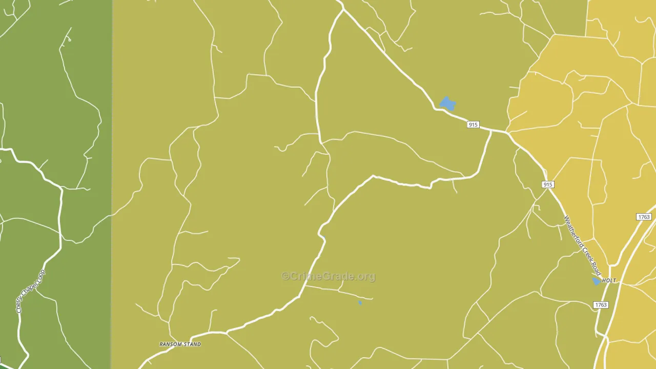 Lutts, TN Map of Vehicle Theft Rates