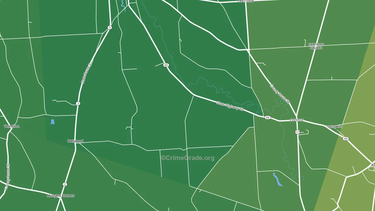 Lycoming, NY Map of Vehicle Theft Rates