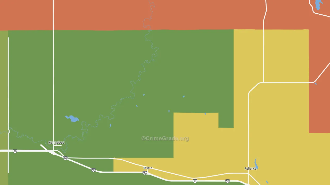 Lyman County, SD Map of Vehicle Theft Rates