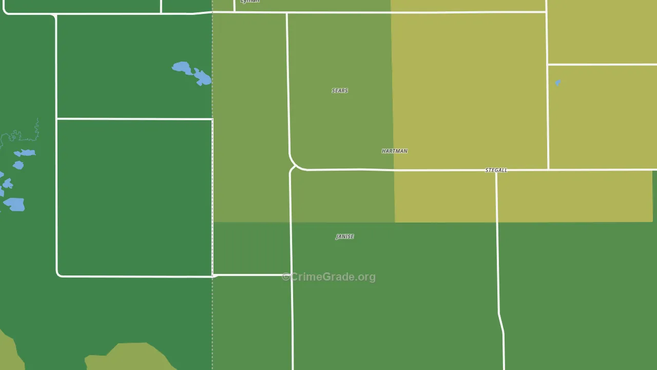 Lyman, NE Map of Vehicle Theft Rates