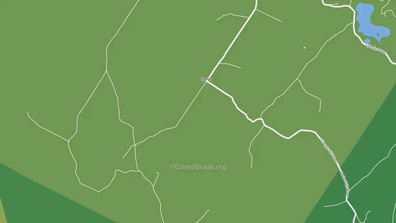 Lyman, NH Map of Vehicle Theft Rates