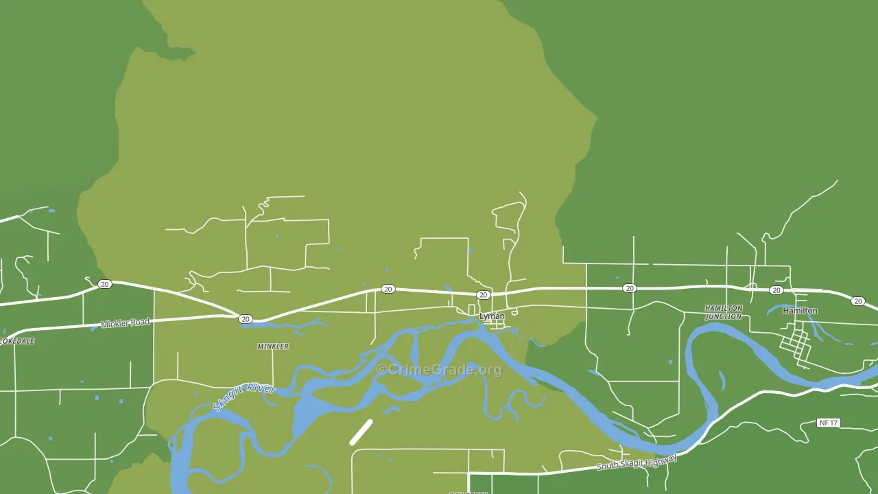 Lyman, WA Map of Vehicle Theft Rates