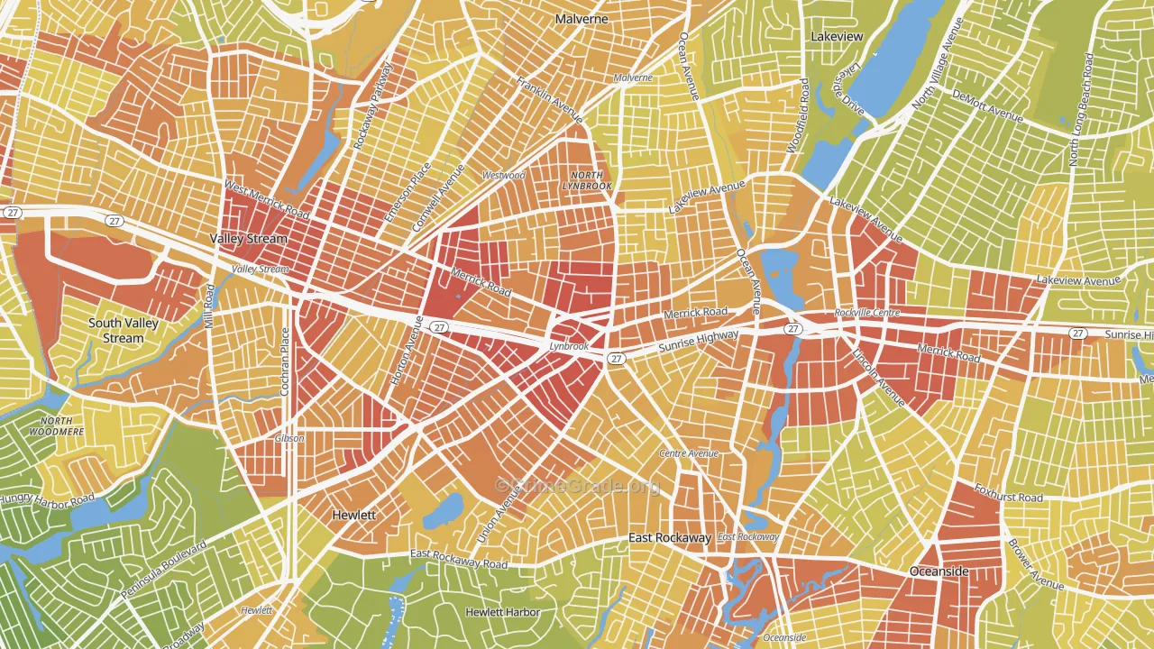 Lynbrook, NY Map of Vehicle Theft Rates