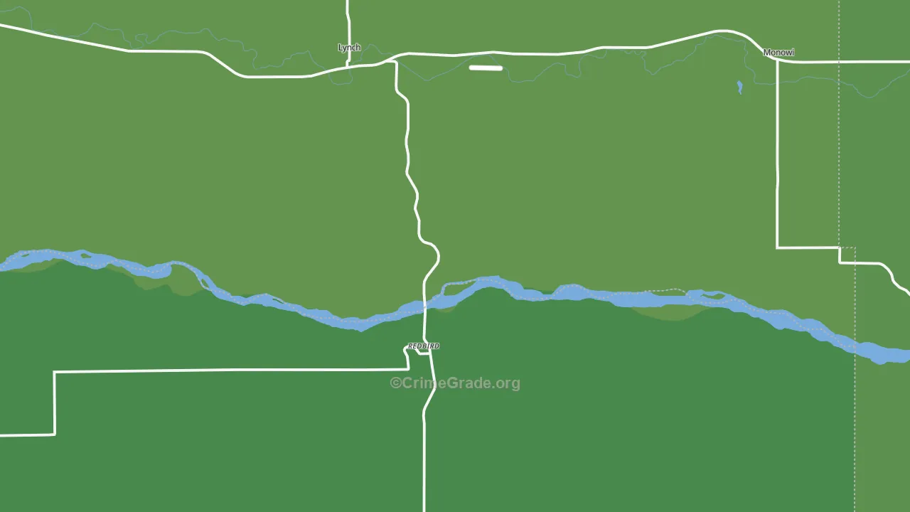 Lynch, NE Map of Vehicle Theft Rates
