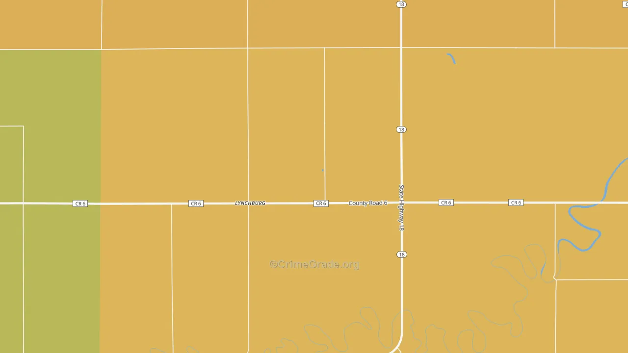 Lynchburg, ND Map of Vehicle Theft Rates